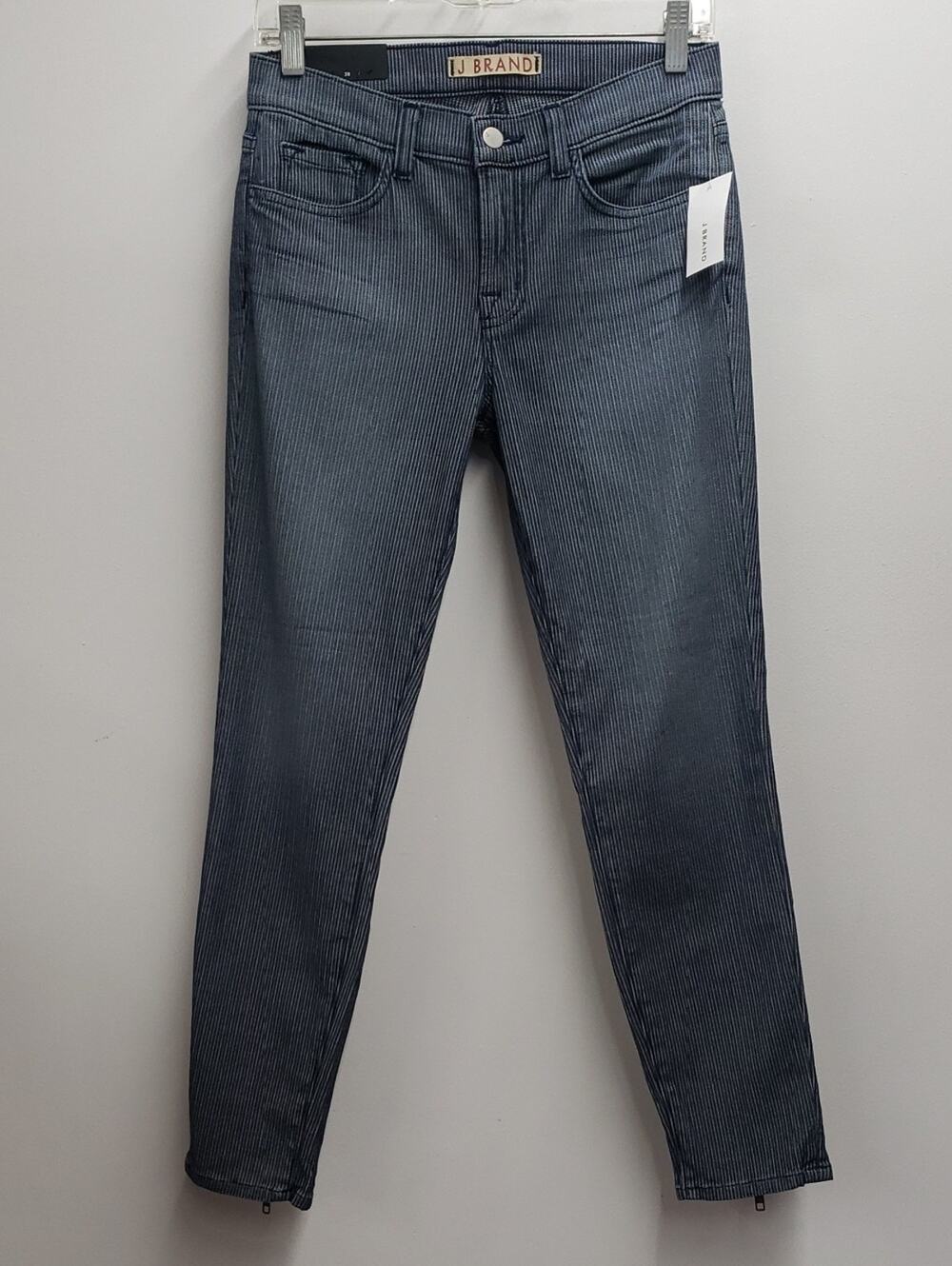 J Brand  Pinstripe Mid Rise Skinny Jeans Women's Size 28 NWT